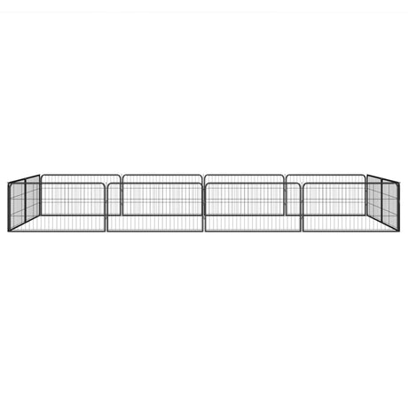 Vidaxxl hundegård 12 paneler 100x50 cm pulverlakeret stål sort