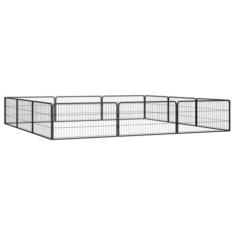 Vidaxxl hundegård 12 paneler 100x50 cm pulverlakeret stål sort