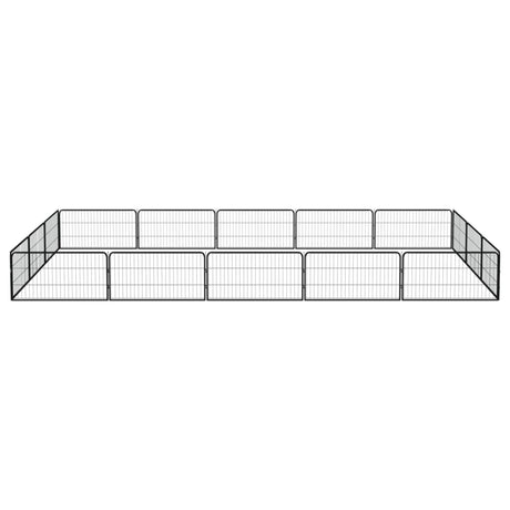 VidaXL dog kennel 16 panels 100x50 cm powder-coated steel black