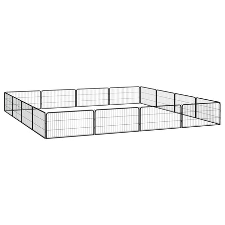 VidaXL dog kennel 16 panels 100x50 cm powder-coated steel black