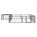 Vidaxxl hundegård 12 paneler 100x50 cm pulverlakeret stål sort