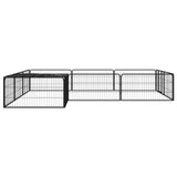 Vidaxxl hundegård 12 paneler 100x50 cm pulverlakeret stål sort