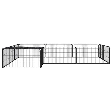 Vidaxxl hundegård 12 paneler 100x50 cm pulverlakeret stål sort