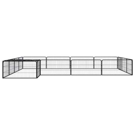 VidaXL hundegård 16 paneler 100x50 cm pulverlakeret stål sort