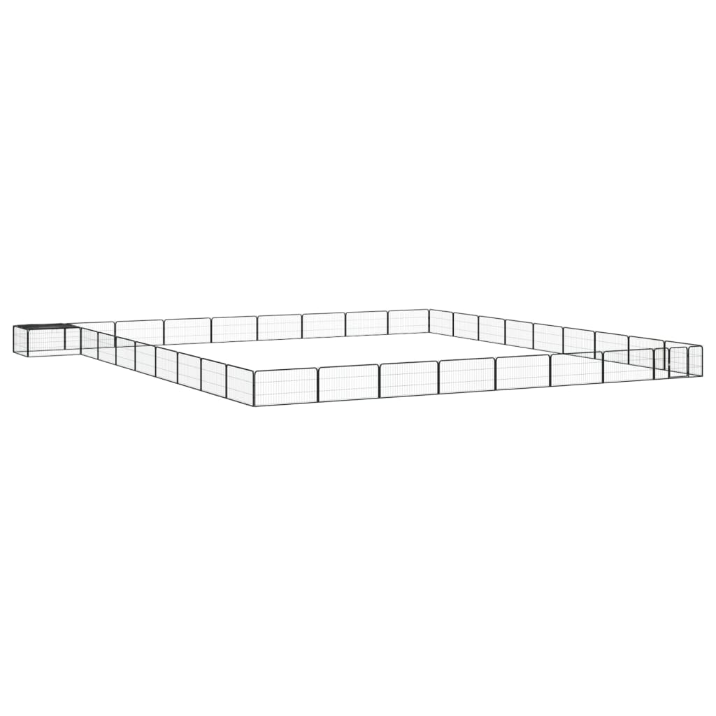 Vidaxl Dog Kennel 36 Paneler 100x50 cm pulver -belagt stål sort