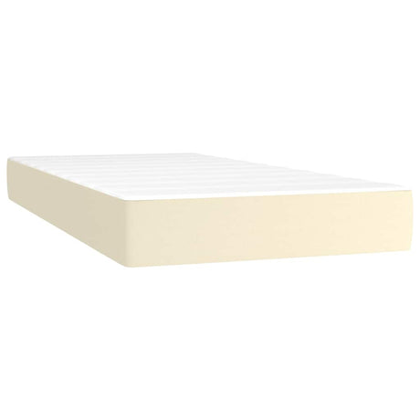 Vidaxl pocketveringmatras medium 90x190x20 cm kunstleer crèmekleurig