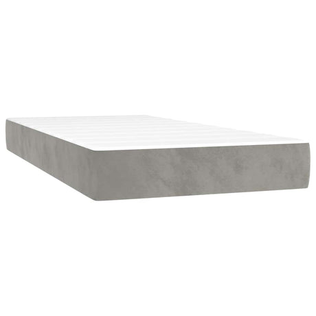 Vidaxl pocketveringmatras medium 90x190x20 cm fluweel lichtgrijs