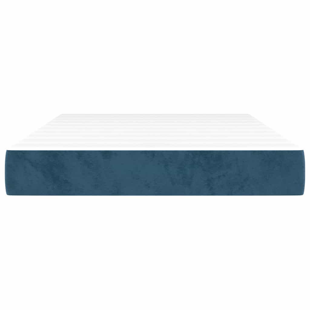 Vidaxl pocketveringmatras medium 120x200x20 cm fluweel donkerblauw