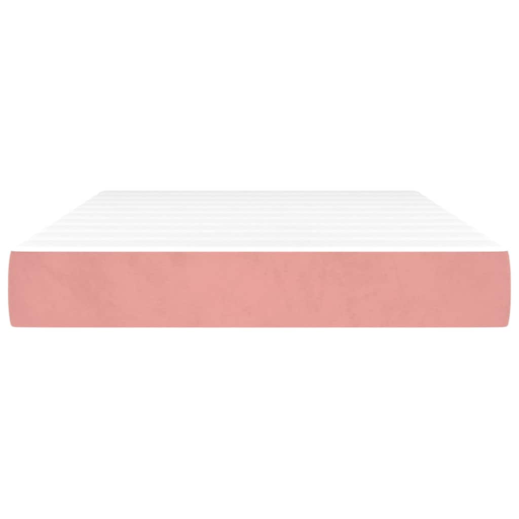 Vidaxl pocketveringmatras medium 120x200x20 cm fluweel roze