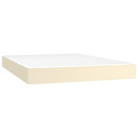 Vidaxl pocketveringmatras medium 140x200x20 cm kunstleer crèmekleurig