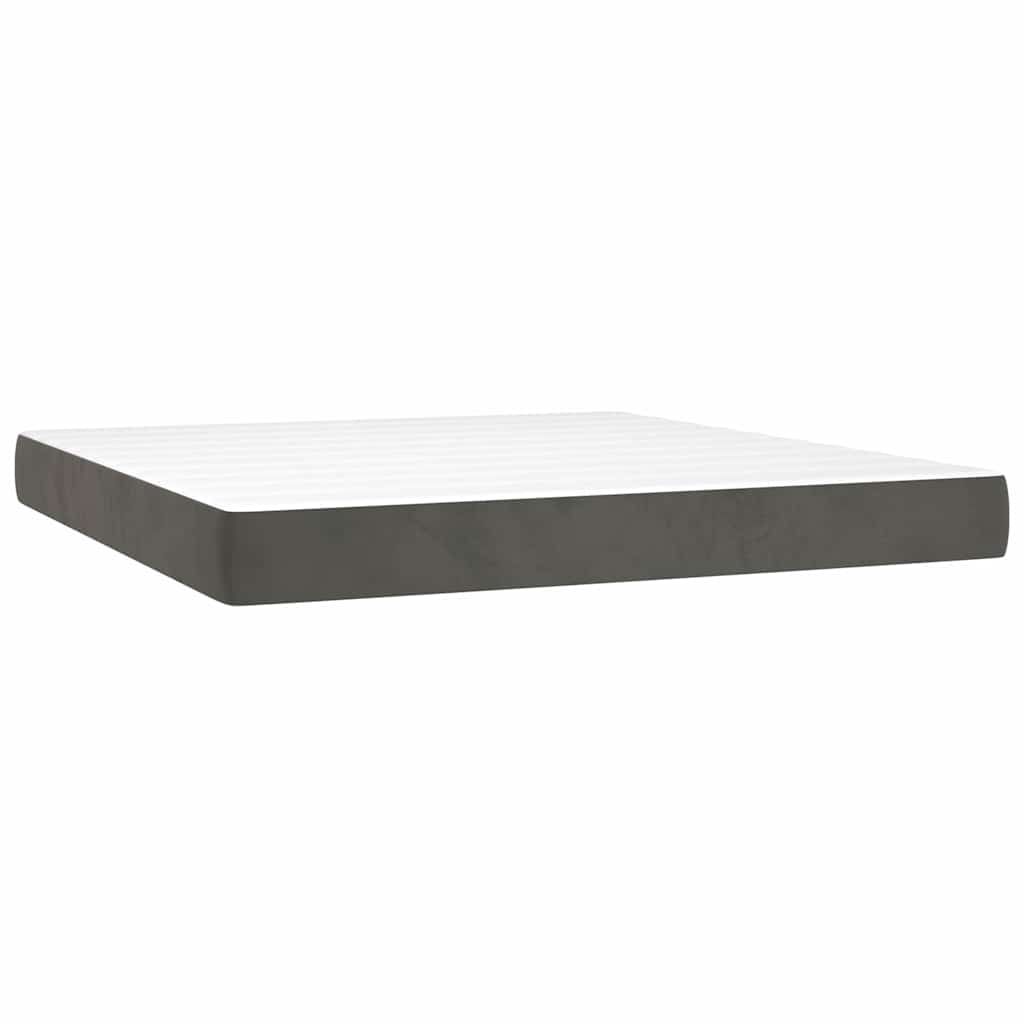 Vidaxl pocketveringmatras medium 180x200x20 cm fluweel donkergrijs