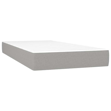 Vidaxl pocketveringmatras medium twin 100x190x20 cm stof lichtgrijs