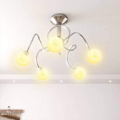 Vidaxl loftlampe med glasboller omkring 5xg9