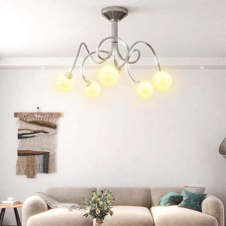 Vidaxl loftlampe med glasboller omkring 5xg9