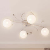 Vidaxl loftlampe med glasboller omkring 4xg9