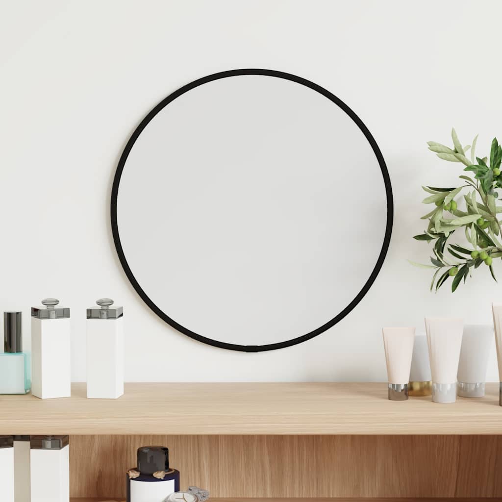Vidaxl Wall Mirror Round Ø30 cm sort