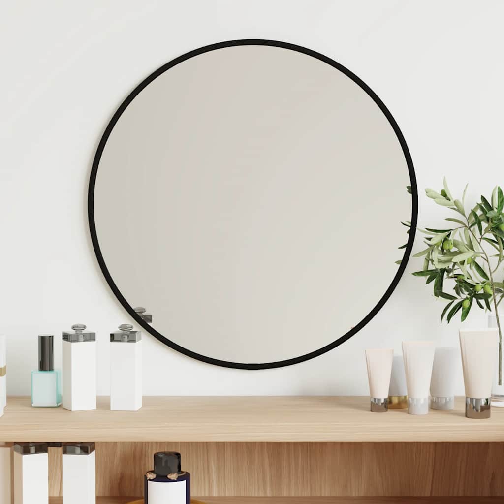 Vidaxl Wall Mirror Round Ø40 cm sort sort