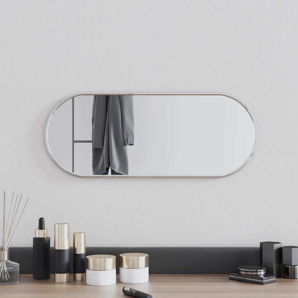 Vidaxl Wall Mirror 50x20 cm Oval sølvfarvet