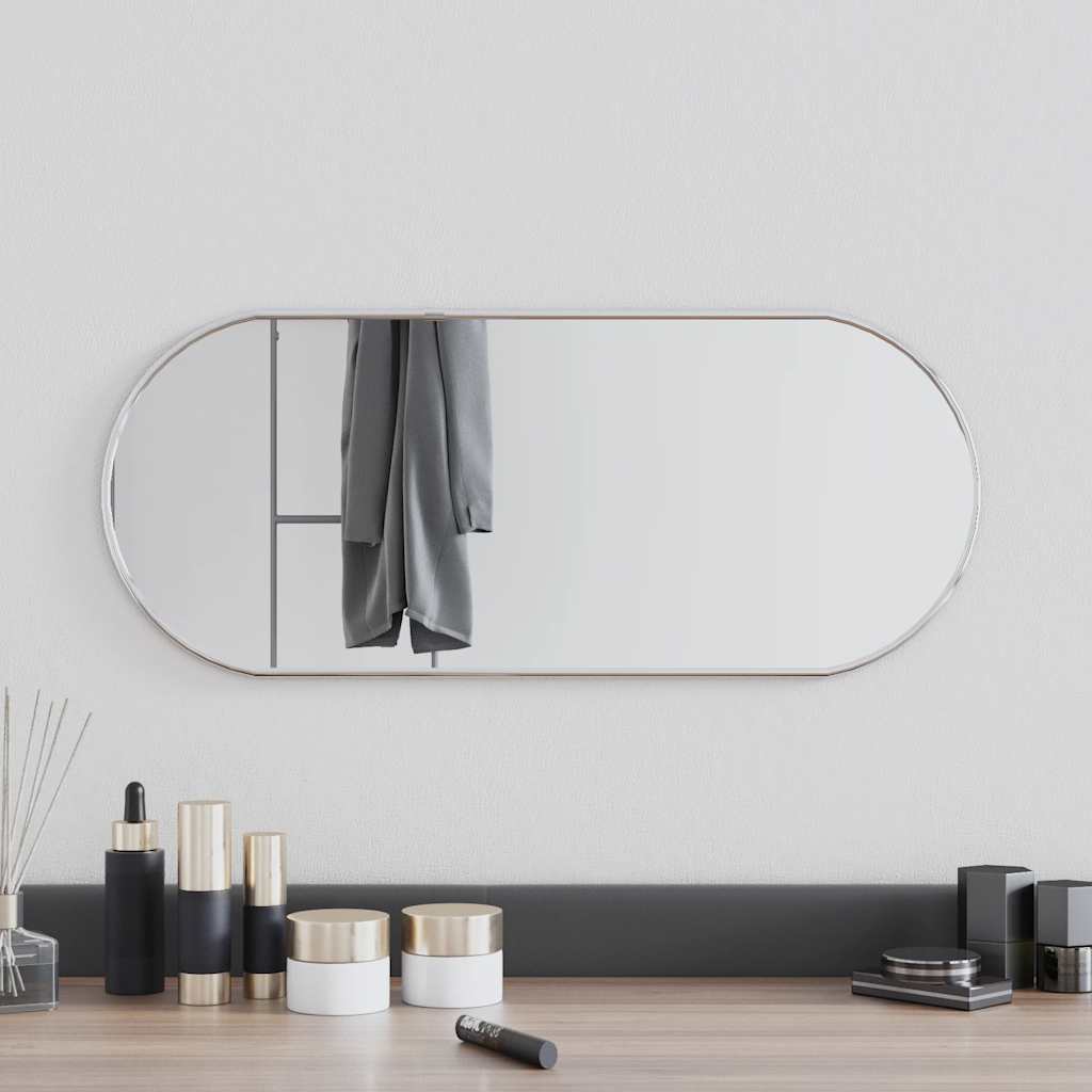 Vidaxl Wall Mirror 60x25 cm Oval sølvfarvet