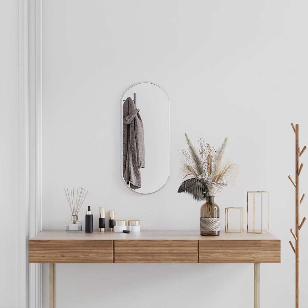 Vidaxl Wall Mirror 70x30 cm Oval sølvfarvet