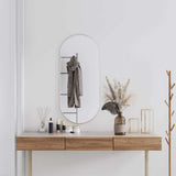 Vidaxl Wall Mirror 100x45 cm Oval sølvfarvet