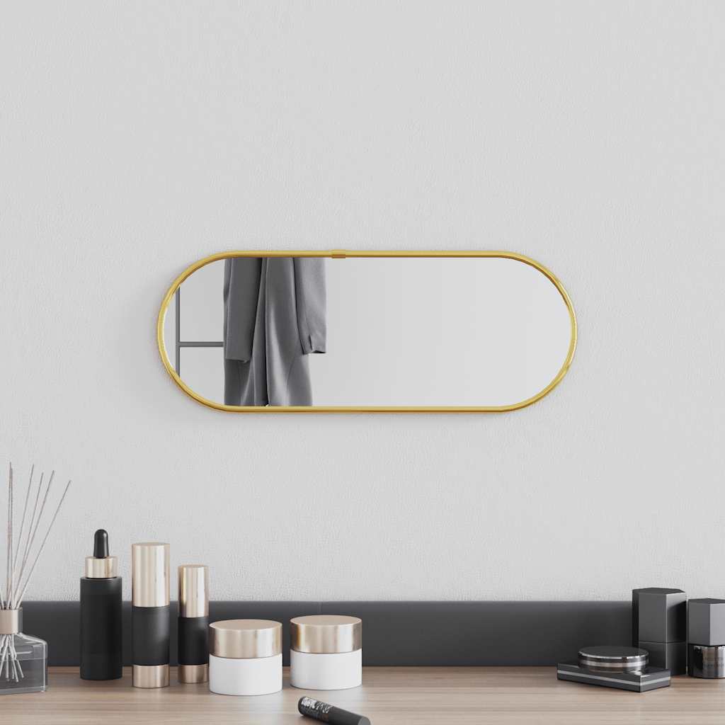 Vidaxx vægspejl 40x15 cm oval guldfarvet