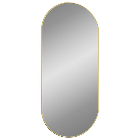 Vidaxl Wall Mirror 100x45 cm Oval guldfarvet