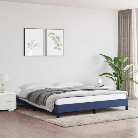 Vidaxl bedframe zonder matras stof blauw 180x200 cm