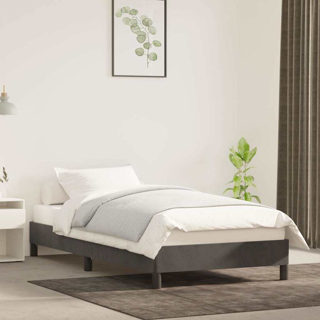 Vidaxl bedframe zonder matras 90x200 cm fluweel donkergrijs