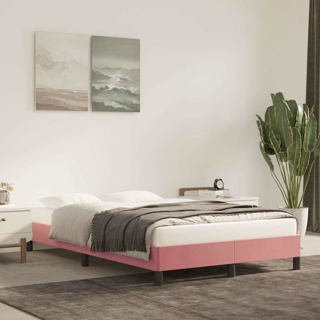 Vidaxl bedframe fluweel roze 120x200 cm