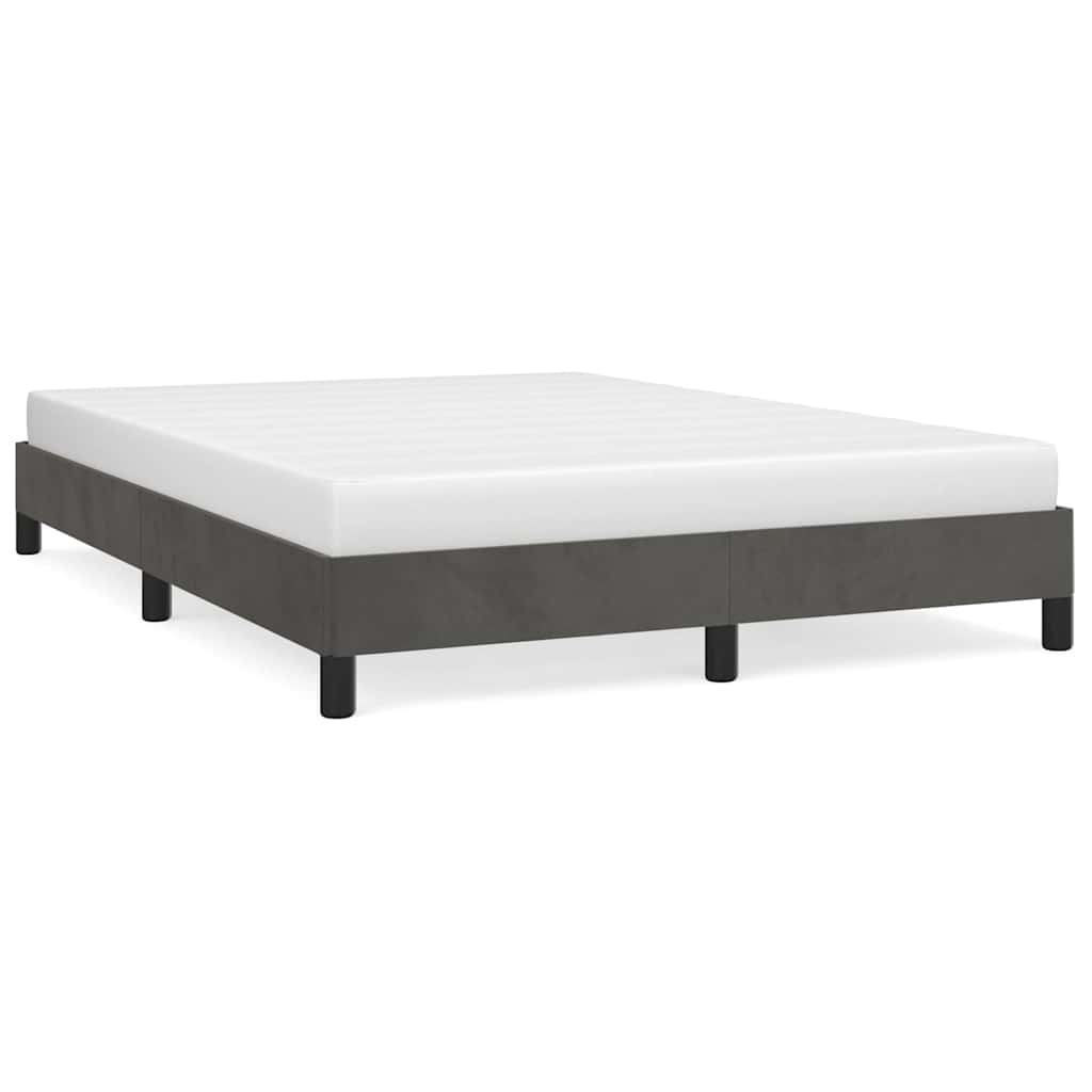 Vidaxl bedframe zonder matras 140x190 cm fluweel donkergrijs