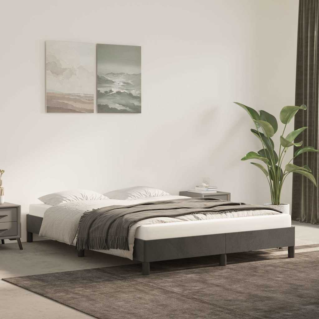 Vidaxl bedframe zonder matras 140x190 cm fluweel donkergrijs