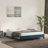 Vidaxl bedframe zonder matras 140x190 cm fluweel donkerblauw