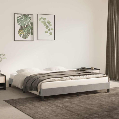 Vidaxl bedframe zonder matras 160x200 cm fluweel lichtgrijs