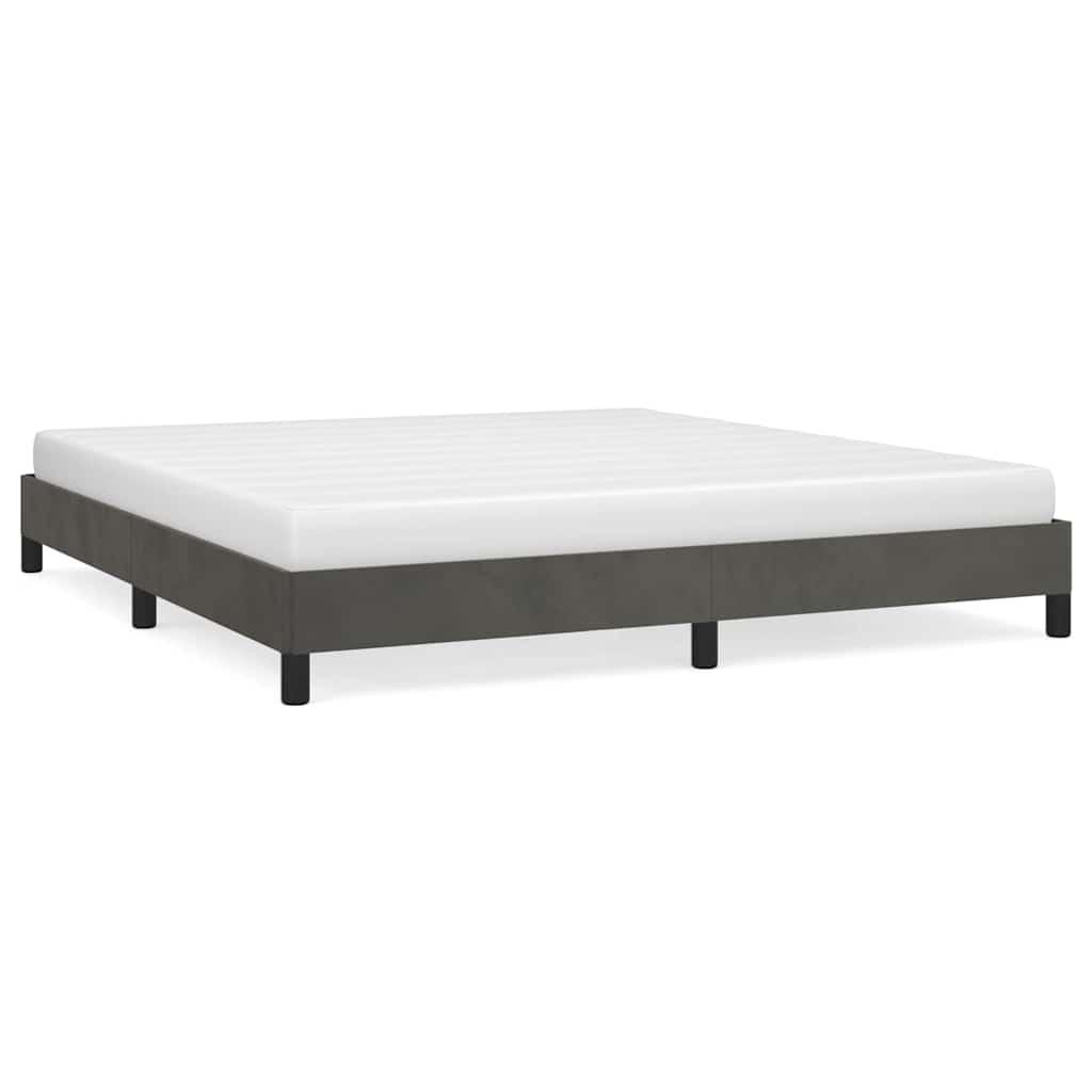 Vidaxl bedframe zonder matras 160x200 cm fluweel donkergrijs