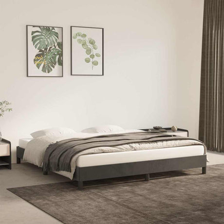 Vidaxl bedframe zonder matras 160x200 cm fluweel donkergrijs