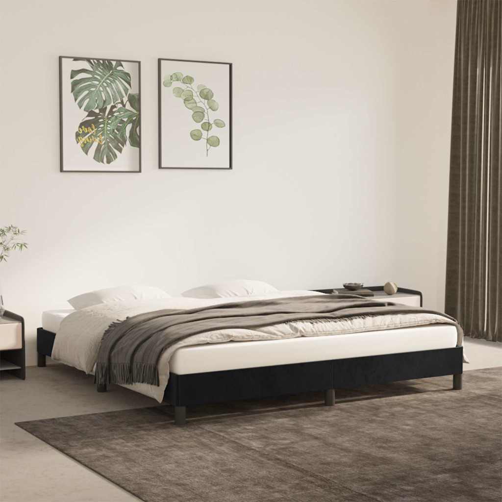 Vidaxl bedframe zonder matras 160x200 cm fluweel zwart