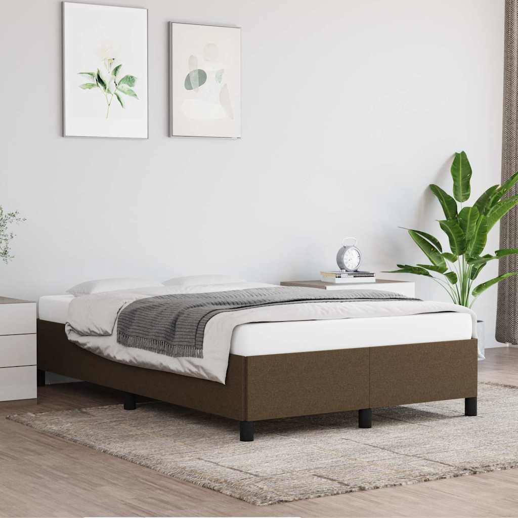 Vidaxl bedframe zonder matras 120x200 cm stof donkerbruin
