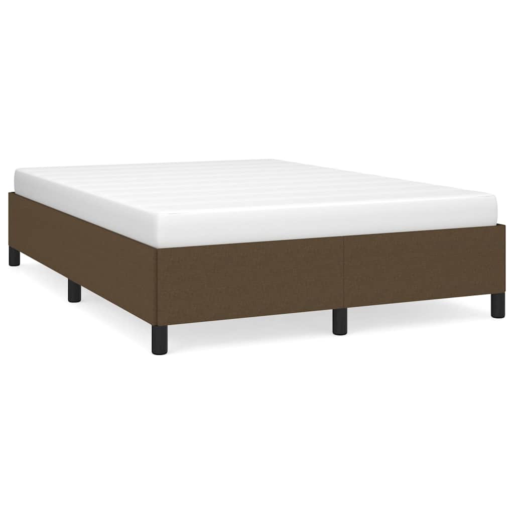 Vidaxl bedframe zonder matras stof donkerbruin 140x190 cm