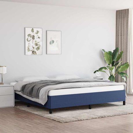 Vidaxl bedframe zonder matras stof blauw 200x200 cm