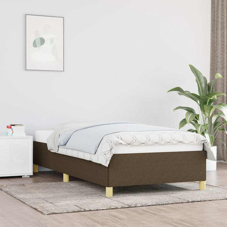 Vidaxl bedframe zonder matras 100x200 cm stof donkerbruin