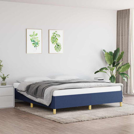 Vidaxl bedframe zonder matras stof blauw 160x200 cm
