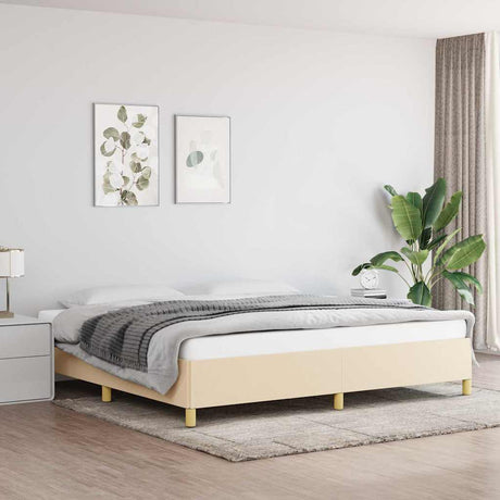 Vidaxl bedframe zonder matras stof crèmekleurig 200x200 cm