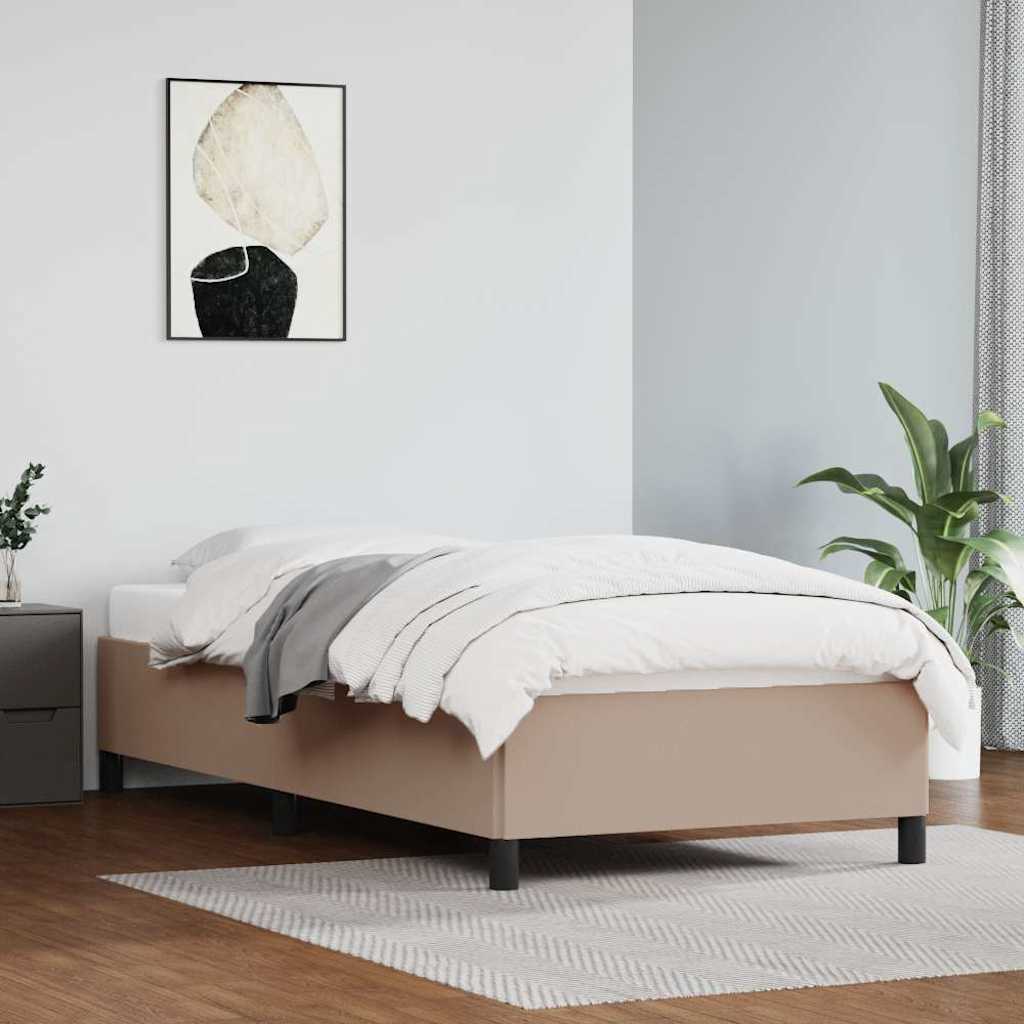 Vidaxl bedframe kunstleer cappuccinokleurig 90x190 cm