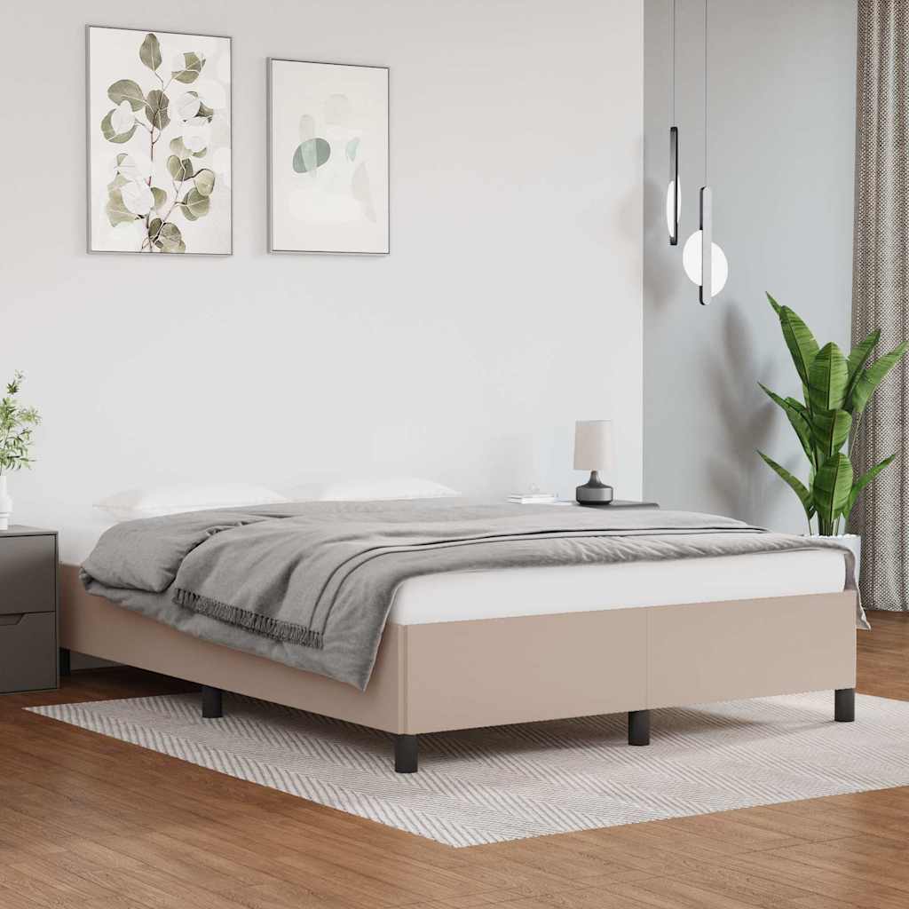 Vidaxl bedframe kunstleer cappuccinokleurig 140x190 cm