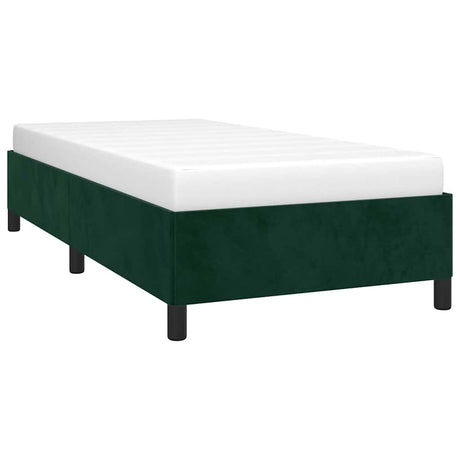 Vidaxl bedframe zonder matras 100x200 cm fluweel donkergroen