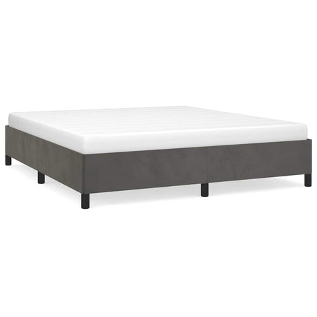 Vidaxl bedframe zonder matras 160x200 cm fluweel donkergrijs