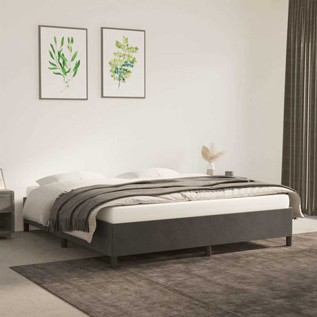 Vidaxl bedframe zonder matras 160x200 cm fluweel donkergrijs