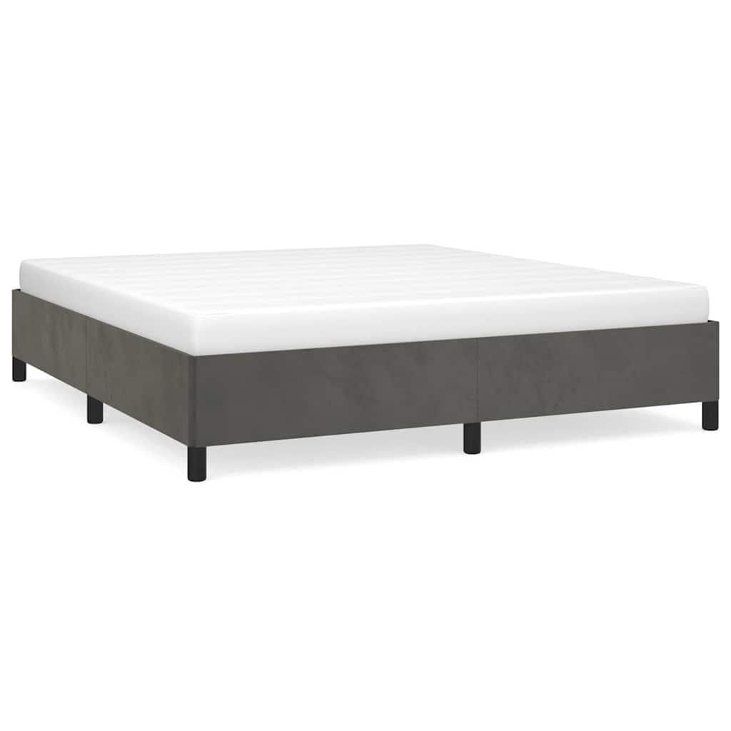 Vidaxl bedframe zonder matras 180x200 cm fluweel donkergrijs
