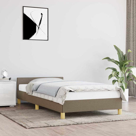 Vidaxl bedframe met hoofdeinde zonder matras 90x190 cm stof taupe